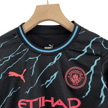 England Manchester City 2023/24 Kids' Stylish Third Away Premium Football Jersey - A Trendy Choice for Young Fans SuperJerseysTK