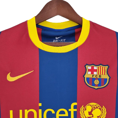 Spain Barcelona Retro Long Sleeve 10/11 Home Football Jersey SuperJerseysTK