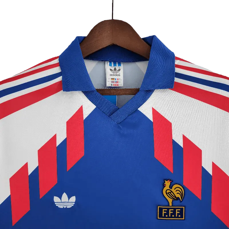 France Retro Long Sleeve 1988/90 Home Classic Football Jersey SuperJerseysTK