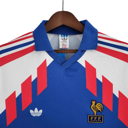 France Retro Long Sleeve 1988/90 Home Classic Football Jersey SuperJerseysTK