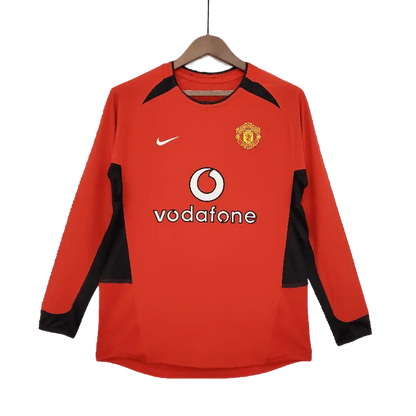 Retro Manchester United 2002 - 2004 Premium Home Long Sleeve Football Jersey£¬vodafone