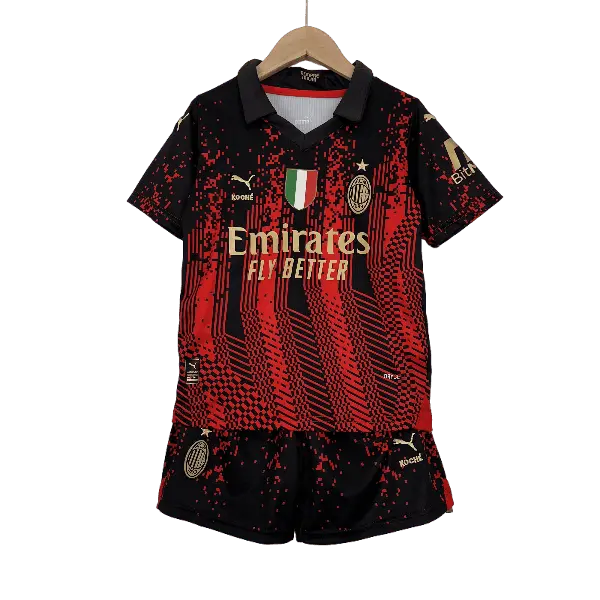 Italy AC Milan 2022/23 Kids' Dazzling Fourth Away Premium Football Jersey - A Fashionable Choice for Young Fans