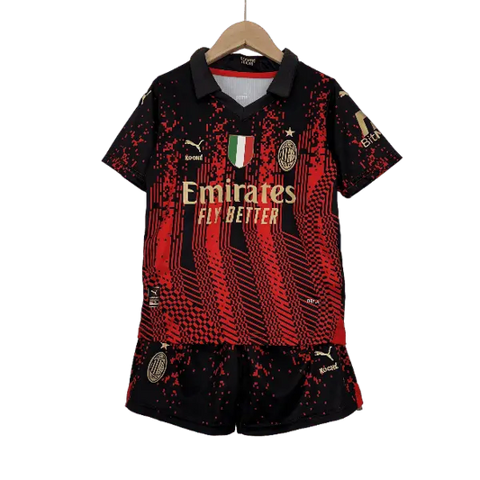 Italy AC Milan 2022/23 Kids' Dazzling Fourth Away Premium Football Jersey - A Fashionable Choice for Young Fans