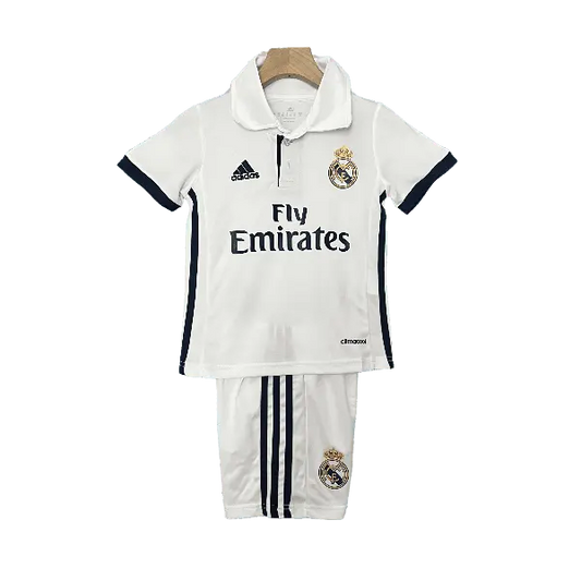 Real Madrid Retro 2016 - 2017 Kids' Classic Home Premium Football Jersey - A Nostalgic Choice for Young Fans