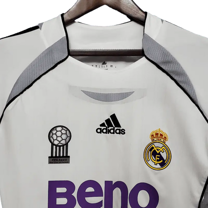 Real Madrid Retro Premium Long Sleeve 2006/07 Home Classic & Stylish Football Jersey SuperJerseysTK