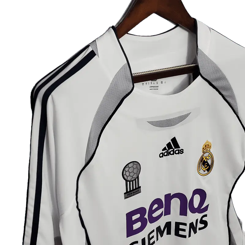 Real Madrid Retro Premium Long Sleeve 2006/07 Home Classic & Stylish Football Jersey SuperJerseysTK