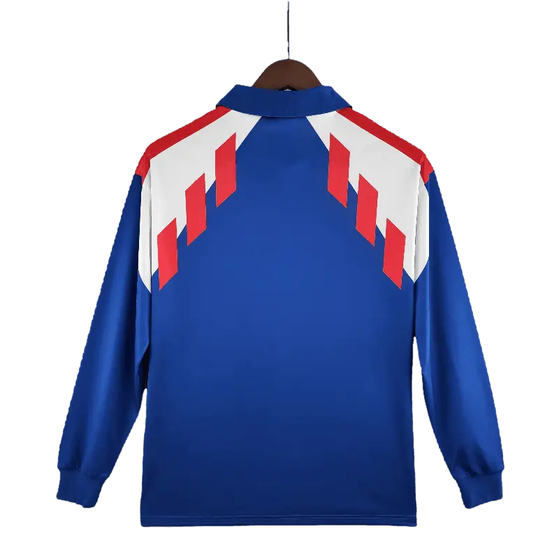 France Retro Long Sleeve 1988/90 Home Classic Football Jersey SuperJerseysTK