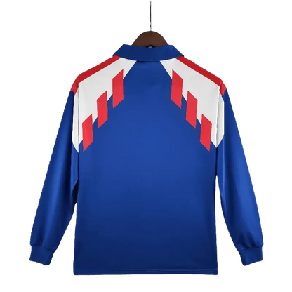 France Retro Long Sleeve 1988/90 Home Classic Football Jersey SuperJerseysTK