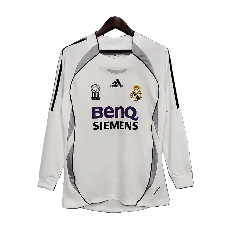 Real Madrid Retro Premium Long Sleeve 2006/07 Home Classic & Stylish Football Jersey SuperJerseysTK