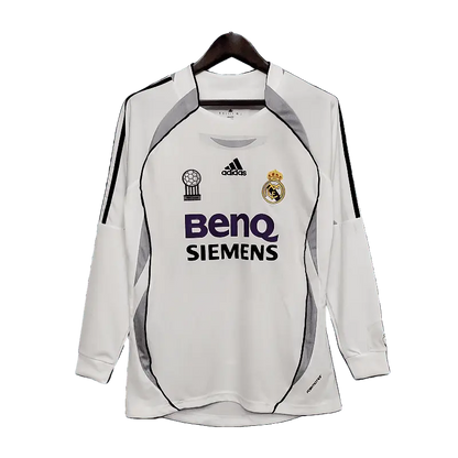 Real Madrid Retro Premium Long Sleeve 2006/07 Home Classic & Stylish Football Jersey SuperJerseysTK