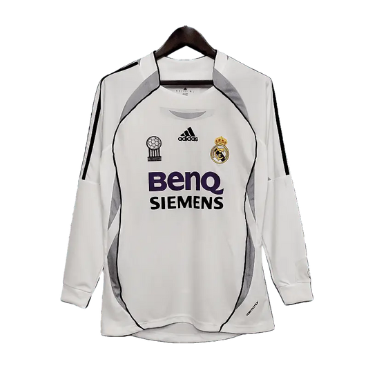 Real Madrid Retro Premium Long Sleeve 2006/07 Home Classic & Stylish Football Jersey SuperJerseysTK