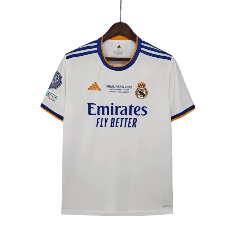 Real Madrid 2021 - 2022 Final Version Premium Home Football Jersey,  Emirates FLY BETTER