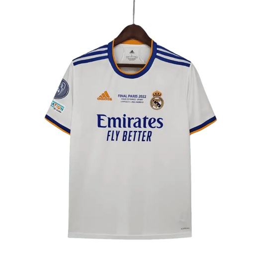 Real Madrid 2021 - 2022 Final Version Premium Home Football Jersey,  Emirates FLY BETTER