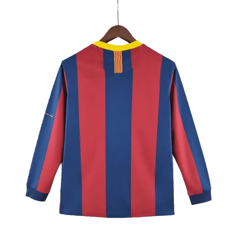 Spain Barcelona Retro Long Sleeve 10/11 Home Football Jersey SuperJerseysTK