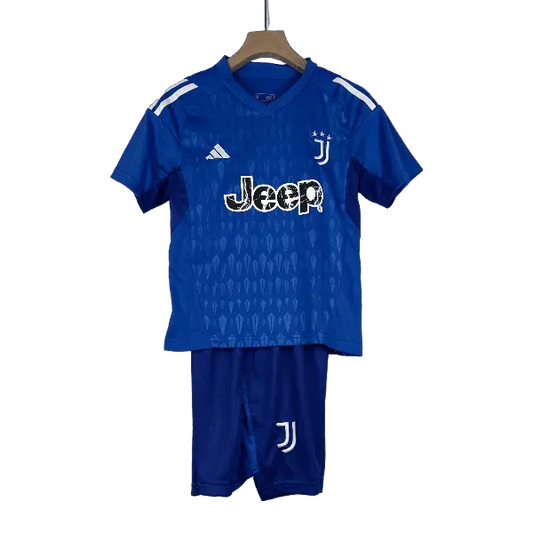 Italy Juventus 2023/24 Kids' Striking Blue Goalkeeper Premium Football Jersey - A Standout Choice for Young Goalkeepers