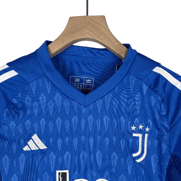 Italy Juventus 2023/24 Kids' Striking Blue Goalkeeper Premium Football Jersey - A Standout Choice for Young Goalkeepers SuperJerseysTK