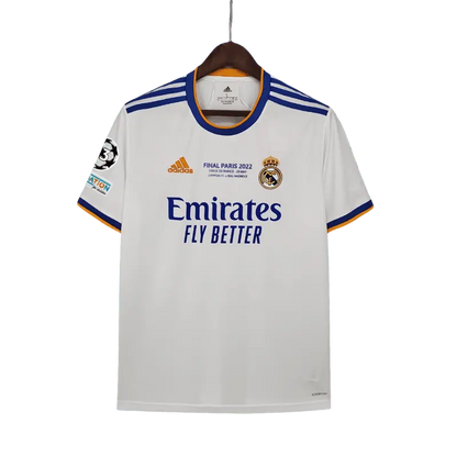 Real Madrid 2021 - 2022 Final Version Premium Home Football Jersey,  Emirates FLY BETTER SuperjerseysTK