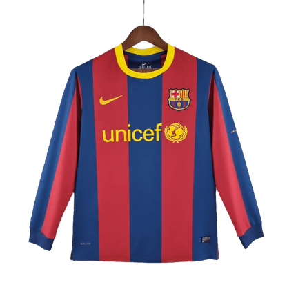 Spain Barcelona Retro Long Sleeve 10/11 Home Football Jersey