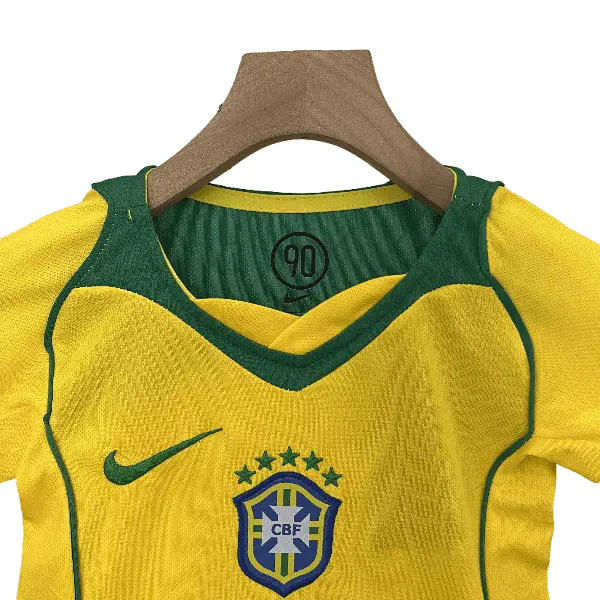 Brazil Retro 2004 Kids' Classic Home Premium Football Jersey - A Nostalgic Treasure for Young Fans SuperJerseysTK