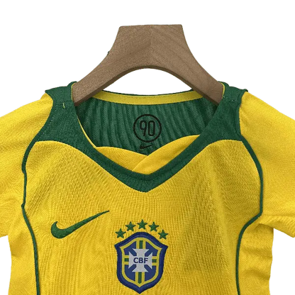 Brazil Retro 2004 Kids' Classic Home Premium Football Jersey - A Nostalgic Treasure for Young Fans SuperJerseysTK