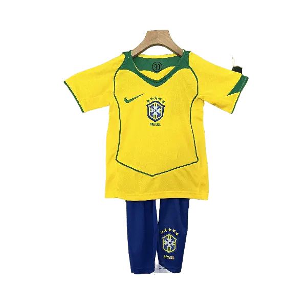 Brazil Retro 2004 Kids' Classic Home Premium Football Jersey - A Nostalgic Treasure for Young Fans