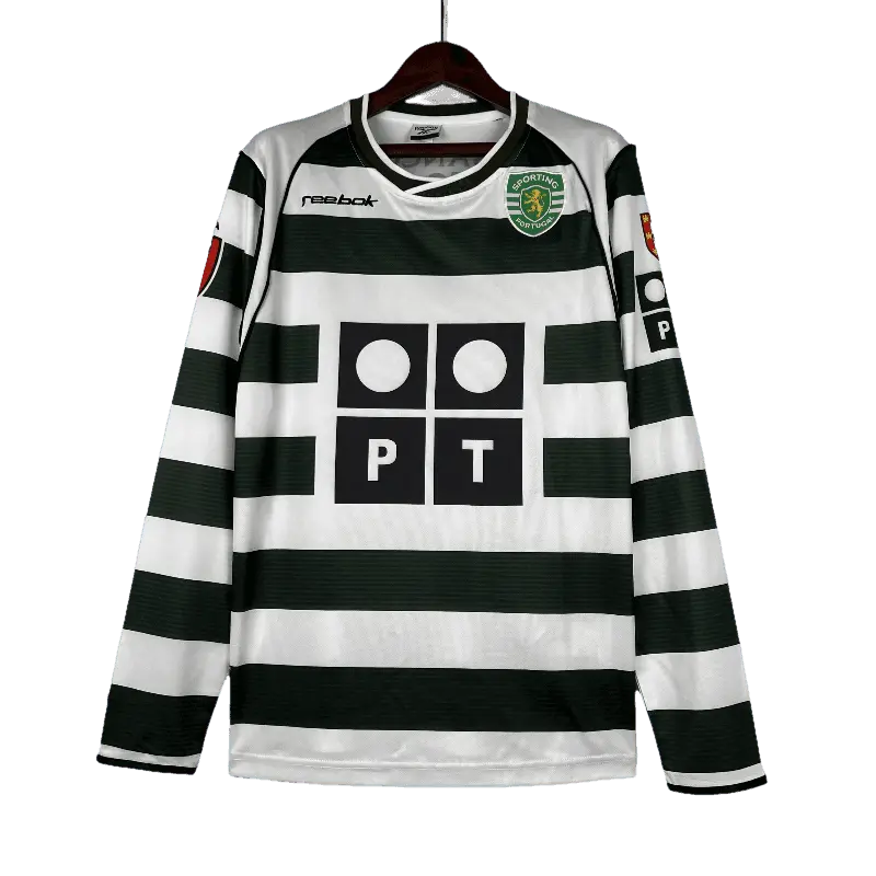 Sporting Lisbon Retro Long Sleeve 2001/03 Home Football Jersey