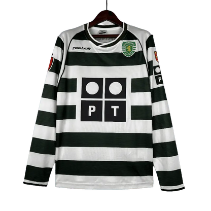 Sporting Lisbon Retro Long Sleeve 2001/03 Home Football Jersey