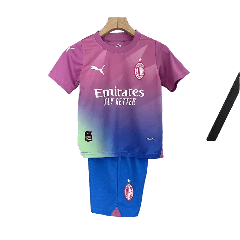 Italy AC Milan 2023/24 Kids' Stylish Third Away Premium Football Jersey - A Trend-setting Choice for Young Fans