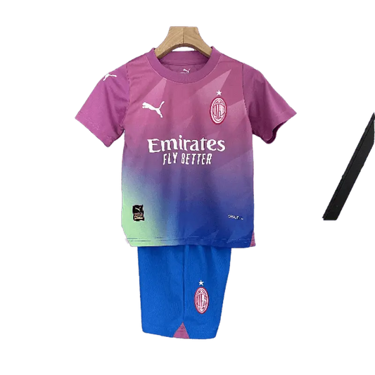 Italy AC Milan 2023/24 Kids' Stylish Third Away Premium Football Jersey - A Trend-setting Choice for Young Fans