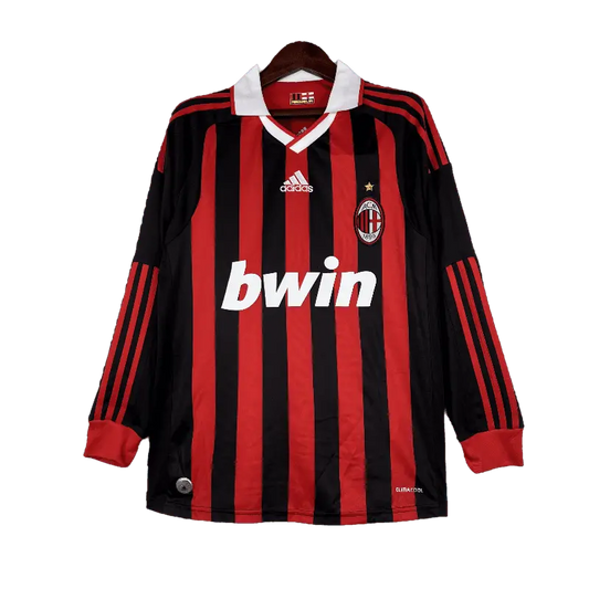 Italy AC Milan Retro 2009/10 Long Sleeve Home Football Jersey